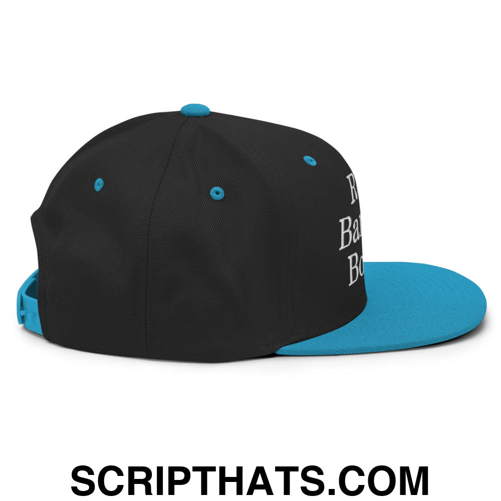 Read Banned Books Embroidered Flat Bill Brim Snapback Hat Black Teal