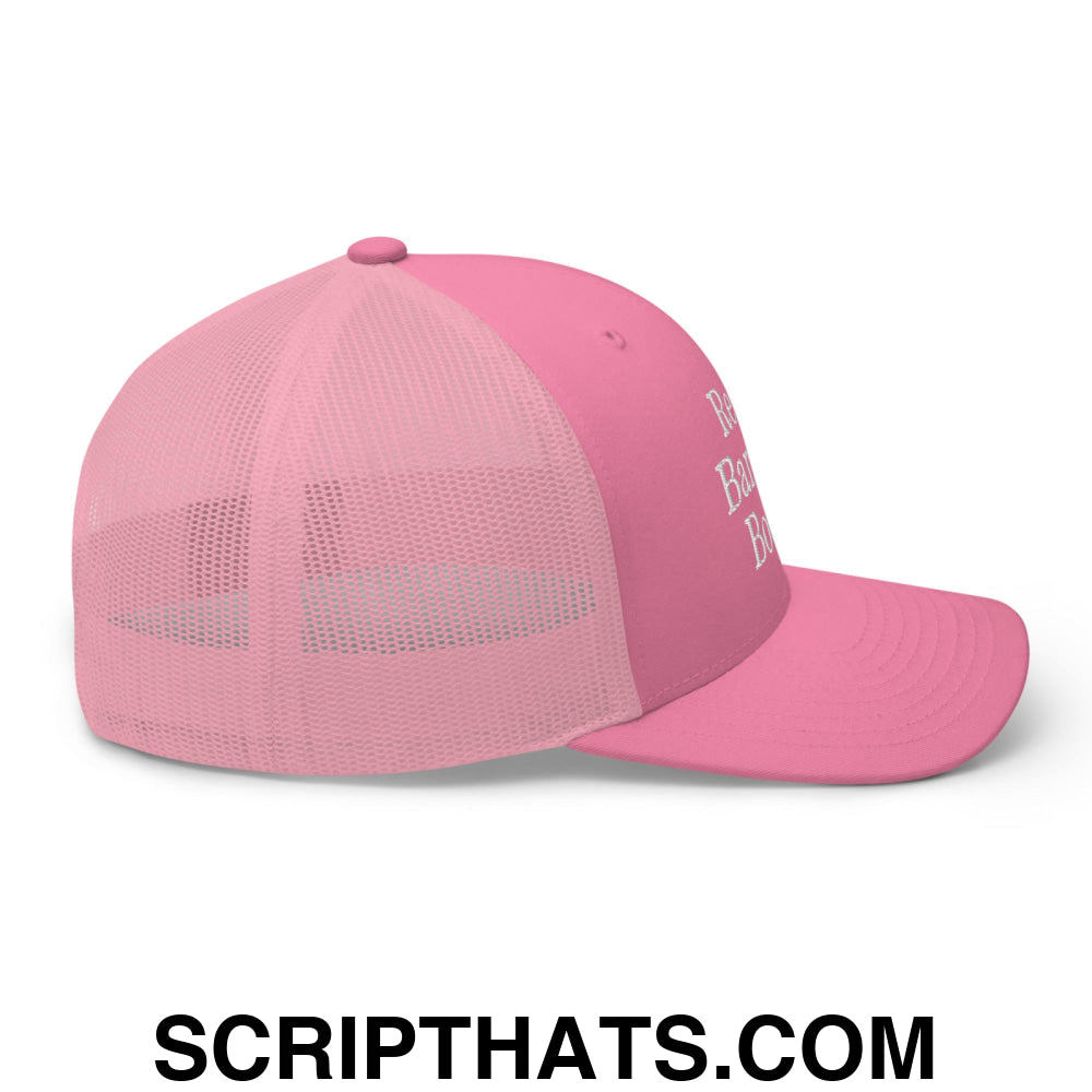 Read Banned Books Embroidered Mesh Trucker Hat Pink