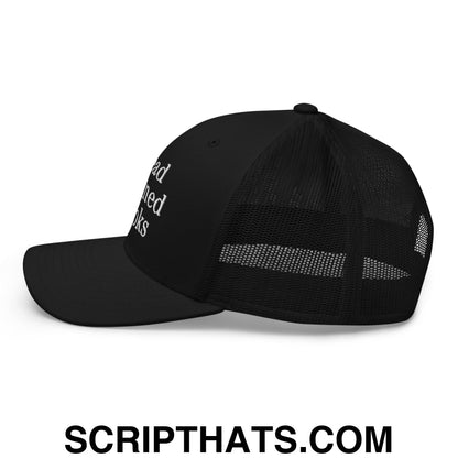 Read Banned Books Embroidered Mesh Trucker Hat Black