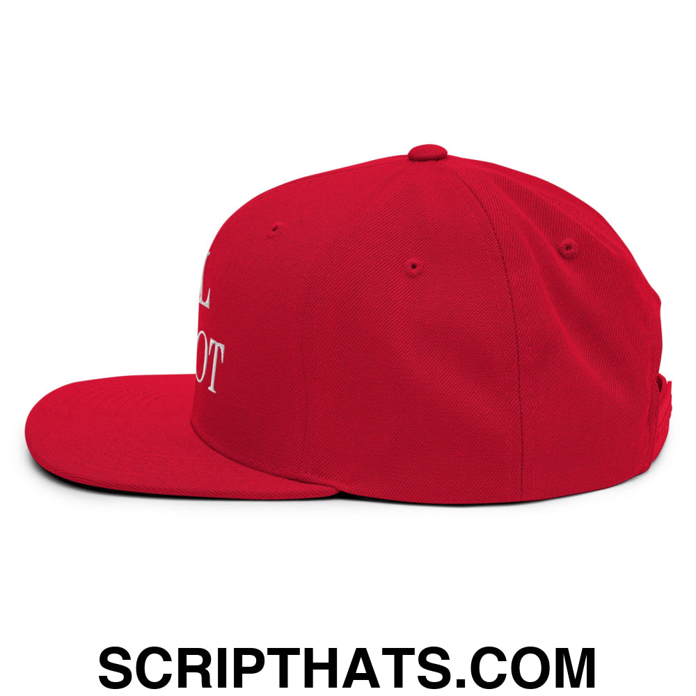 Real Patriot Embroidered Flat Bill Brim Snapback Hat Red