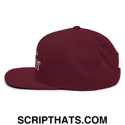 Real Patriot Embroidered Flat Bill Brim Snapback Hat Maroon