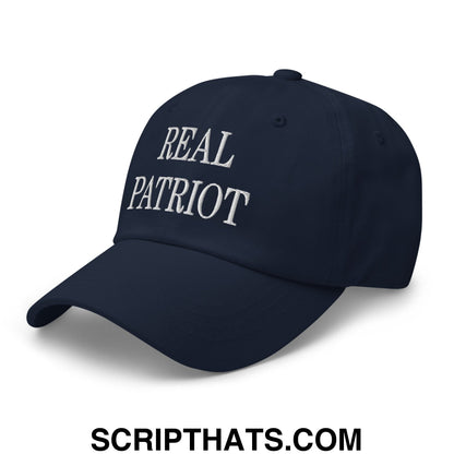 Real Patriot Embroidered Unstructured Dad Hat Navy