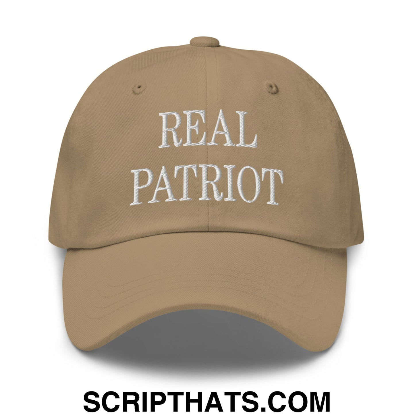 Real Patriot Embroidered Unstructured Dad Hat Khaki