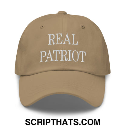 Real Patriot Embroidered Unstructured Dad Hat Khaki