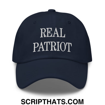 Real Patriot Embroidered Unstructured Dad Hat Navy