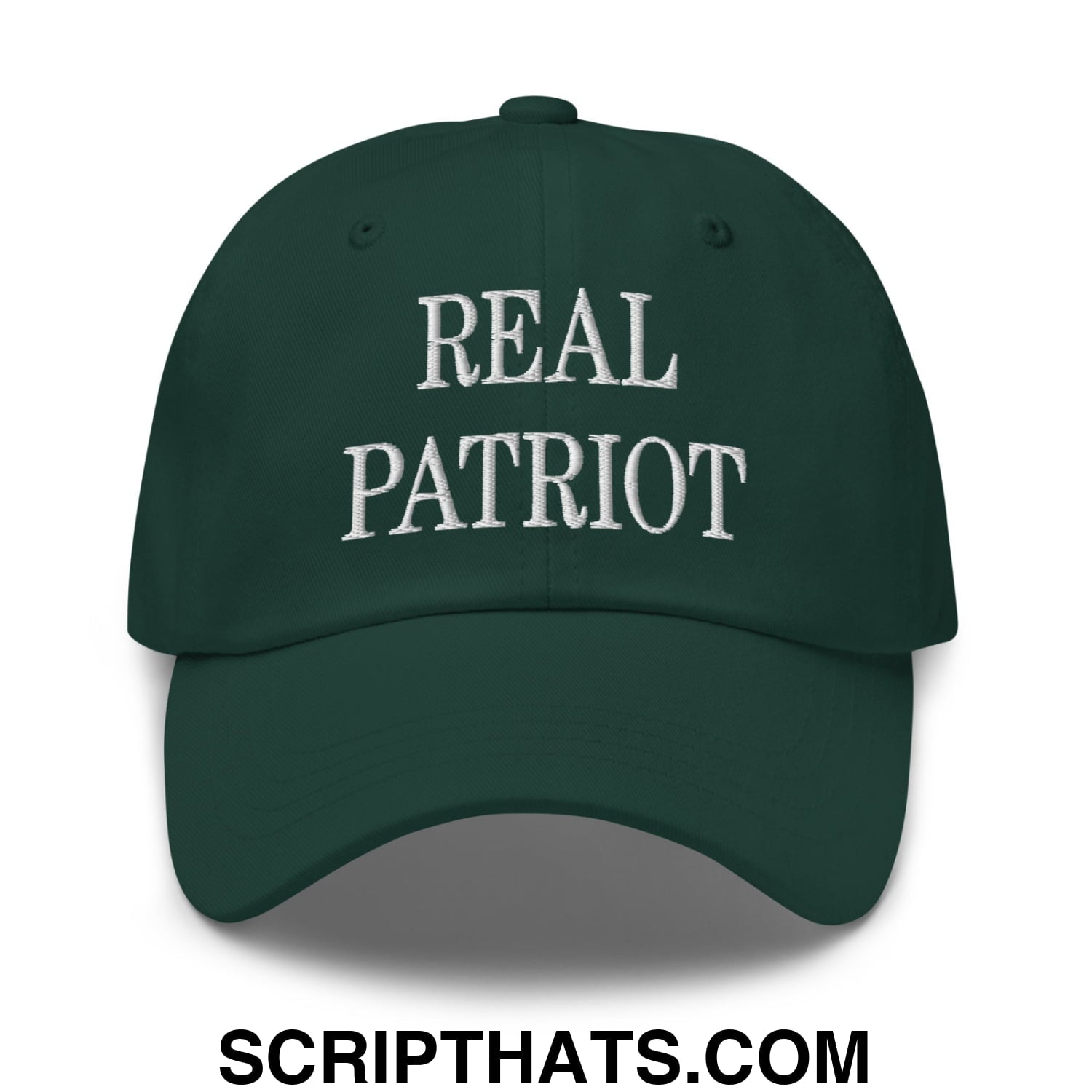 Real Patriot Embroidered Unstructured Dad Hat Spruce