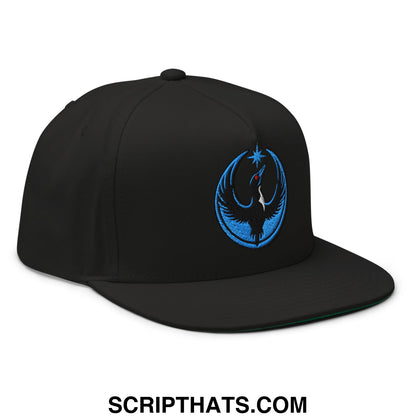 Rebel Loon Minnesota Bird of Resistance Embroidered Flat Bill Brim 5 Panel Snapback Hat Black
