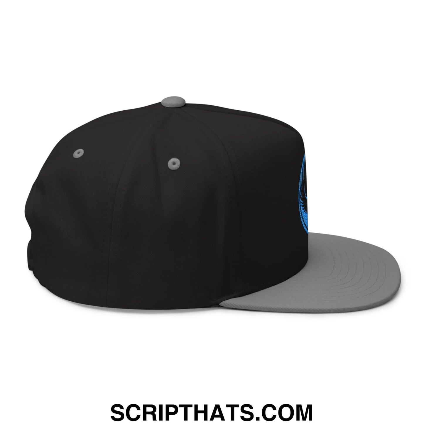 Rebel Loon Minnesota Bird of Resistance Embroidered Flat Bill Brim 5 Panel Snapback Hat Black Grey