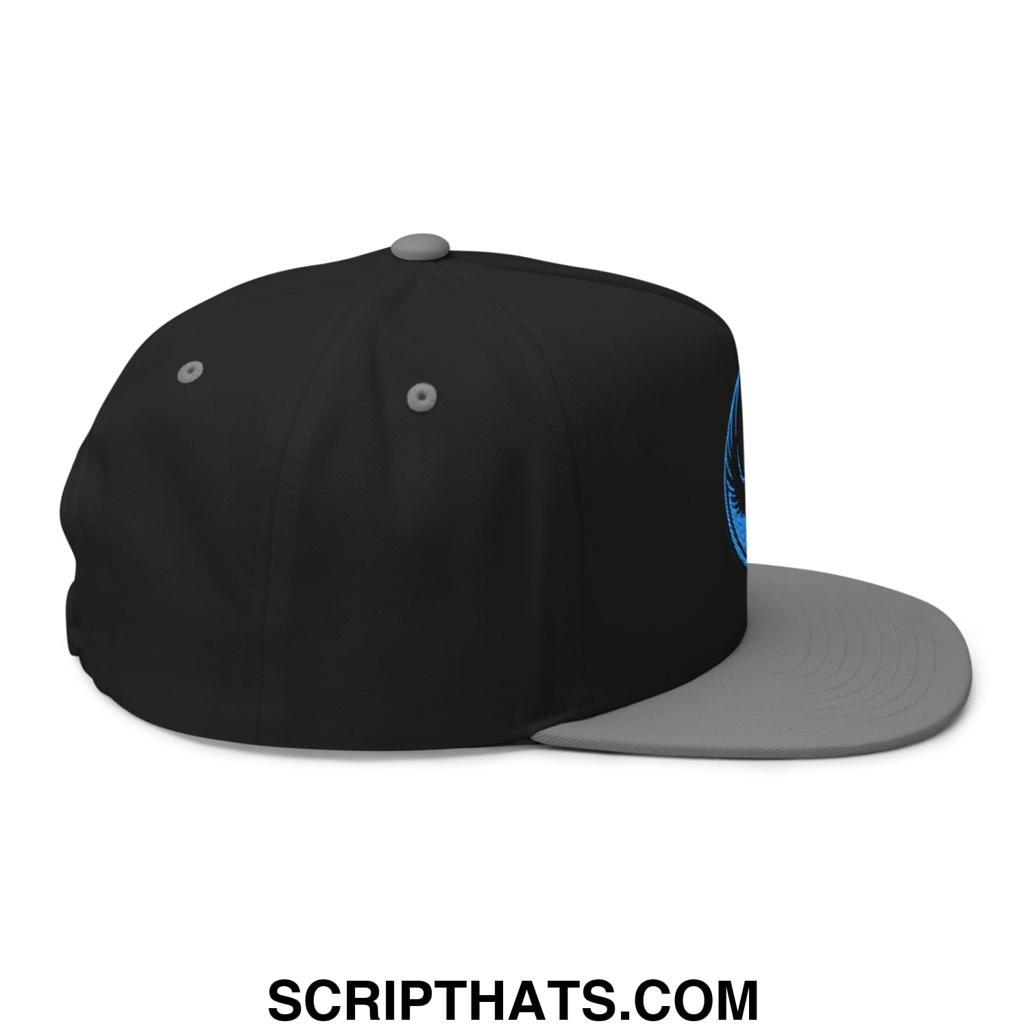 Rebel Loon Minnesota Bird of Resistance Embroidered Flat Bill Brim 5 Panel Snapback Hat Black Grey