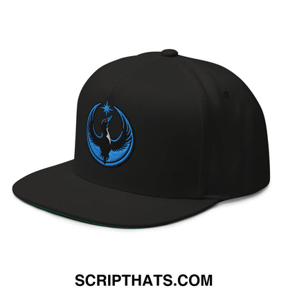 Rebel Loon Minnesota Bird of Resistance Embroidered Flat Bill Brim 5 Panel Snapback Hat Black