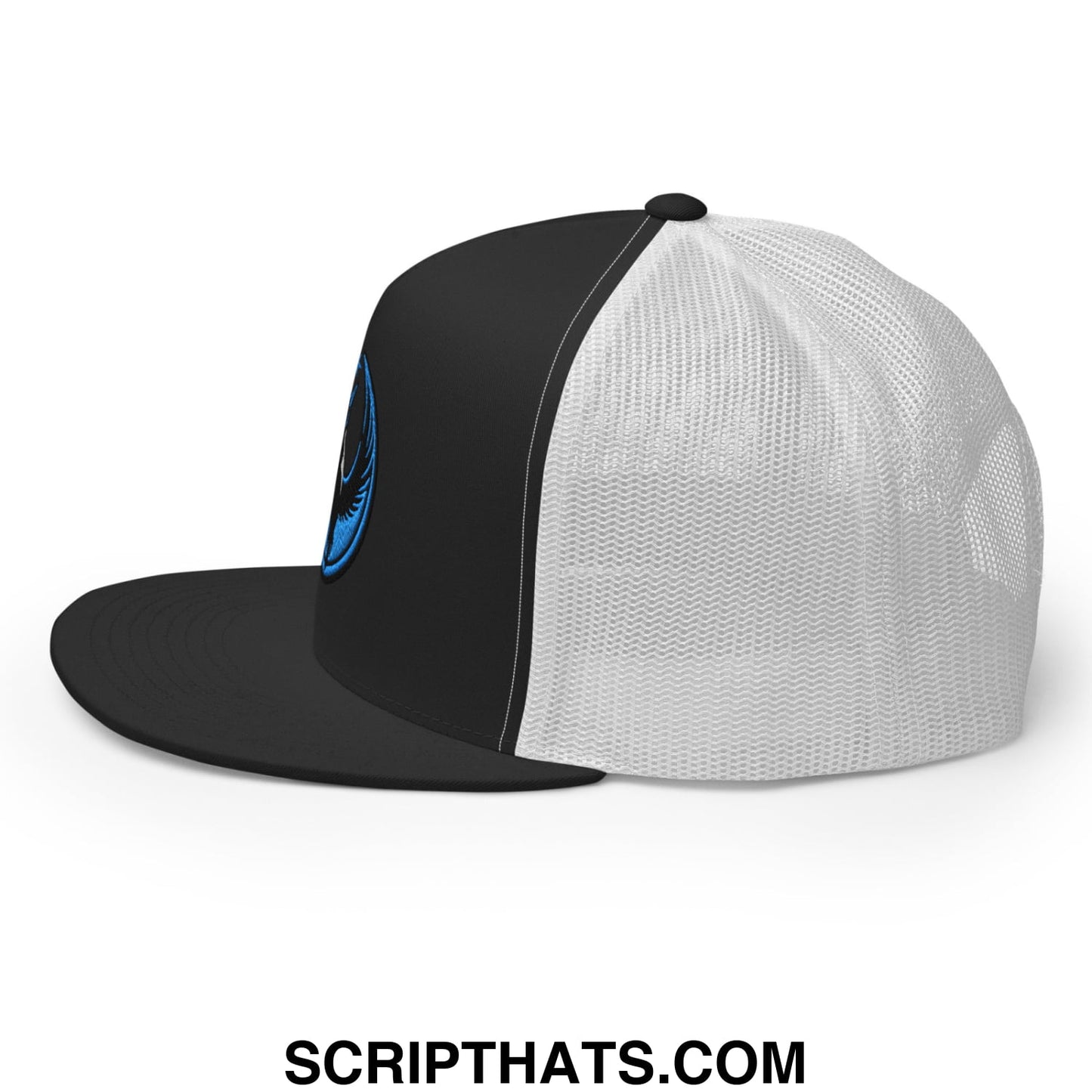 Rebel Loon Minnesota Bird of Resistance Embroidered Flat Bill Brim Mesh Trucker Hat Black White