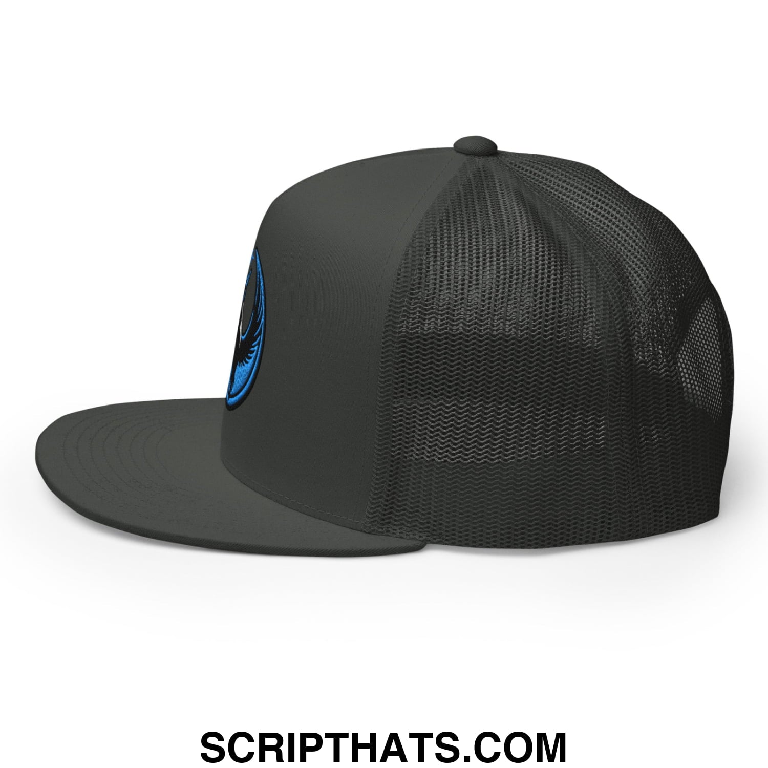 Rebel Loon Minnesota Bird of Resistance Embroidered Flat Bill Brim Mesh Trucker Hat Charcoal