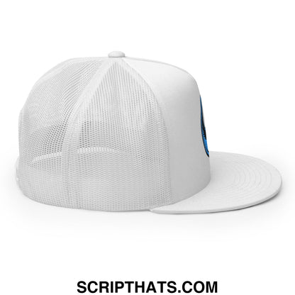 Rebel Loon Minnesota Bird of Resistance Embroidered Flat Bill Brim Mesh Trucker Hat White