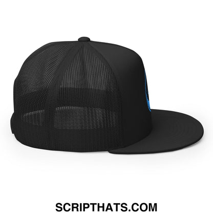 Rebel Loon Minnesota Bird of Resistance Embroidered Flat Bill Brim Mesh Trucker Hat Black