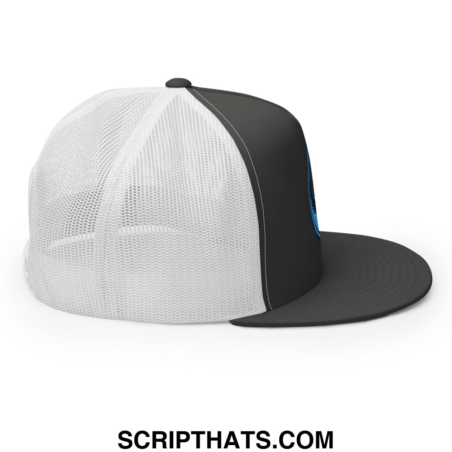 Rebel Loon Minnesota Bird of Resistance Embroidered Flat Bill Brim Mesh Trucker Hat Charcoal White