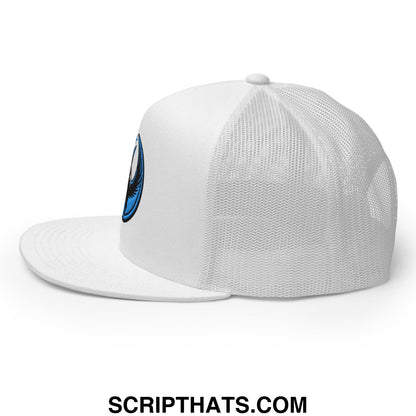 Rebel Loon Minnesota Bird of Resistance Embroidered Flat Bill Brim Mesh Trucker Hat White