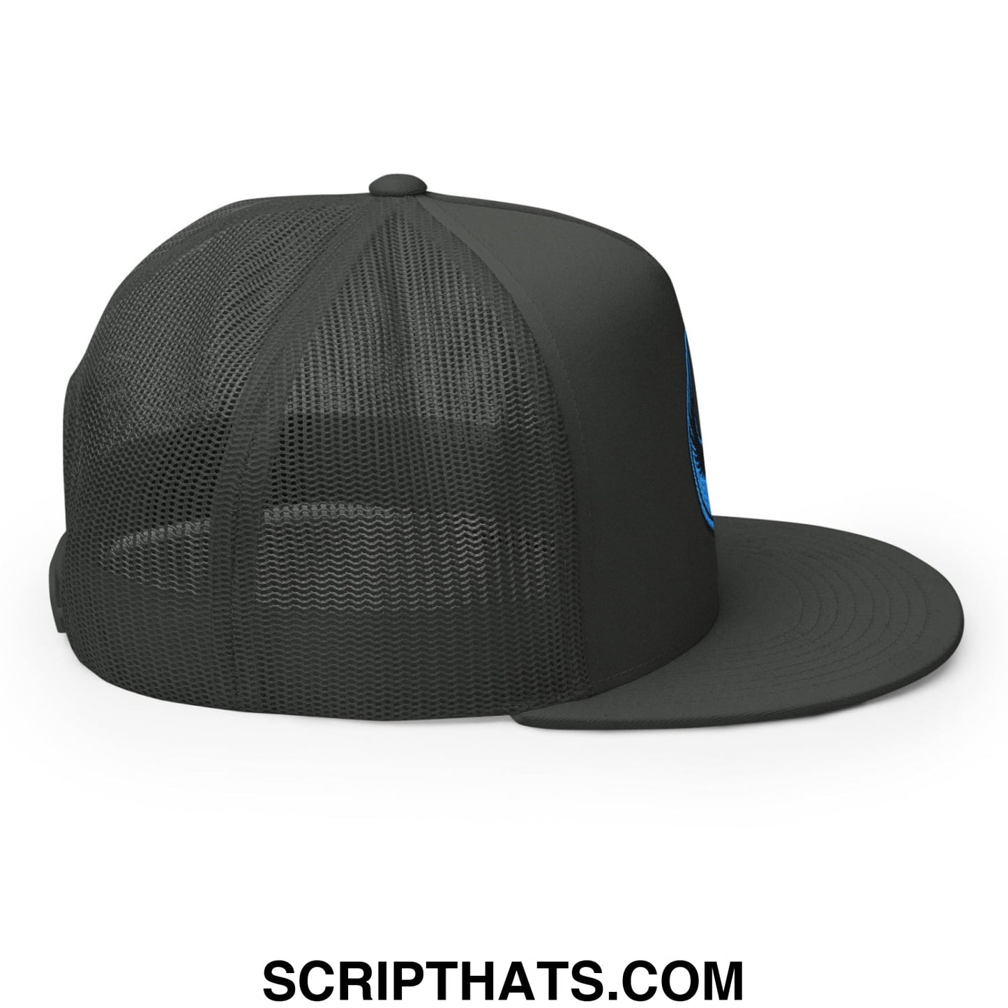 Rebel Loon Minnesota Bird of Resistance Embroidered Flat Bill Brim Mesh Trucker Hat Charcoal