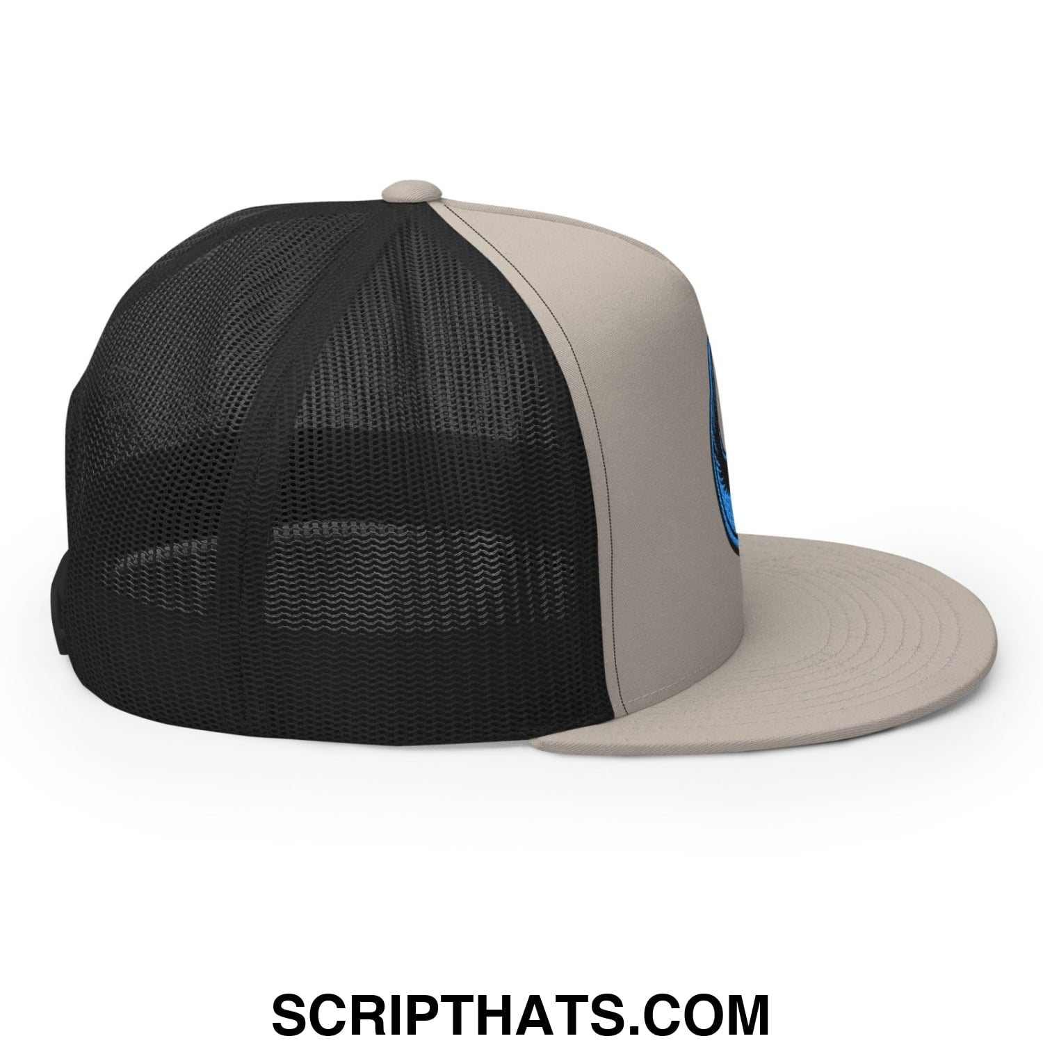 Rebel Loon Minnesota Bird of Resistance Embroidered Flat Bill Brim Mesh Trucker Hat Silver Black