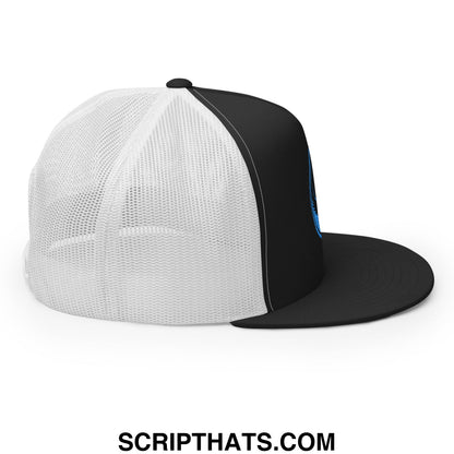 Rebel Loon Minnesota Bird of Resistance Embroidered Flat Bill Brim Mesh Trucker Hat Black White