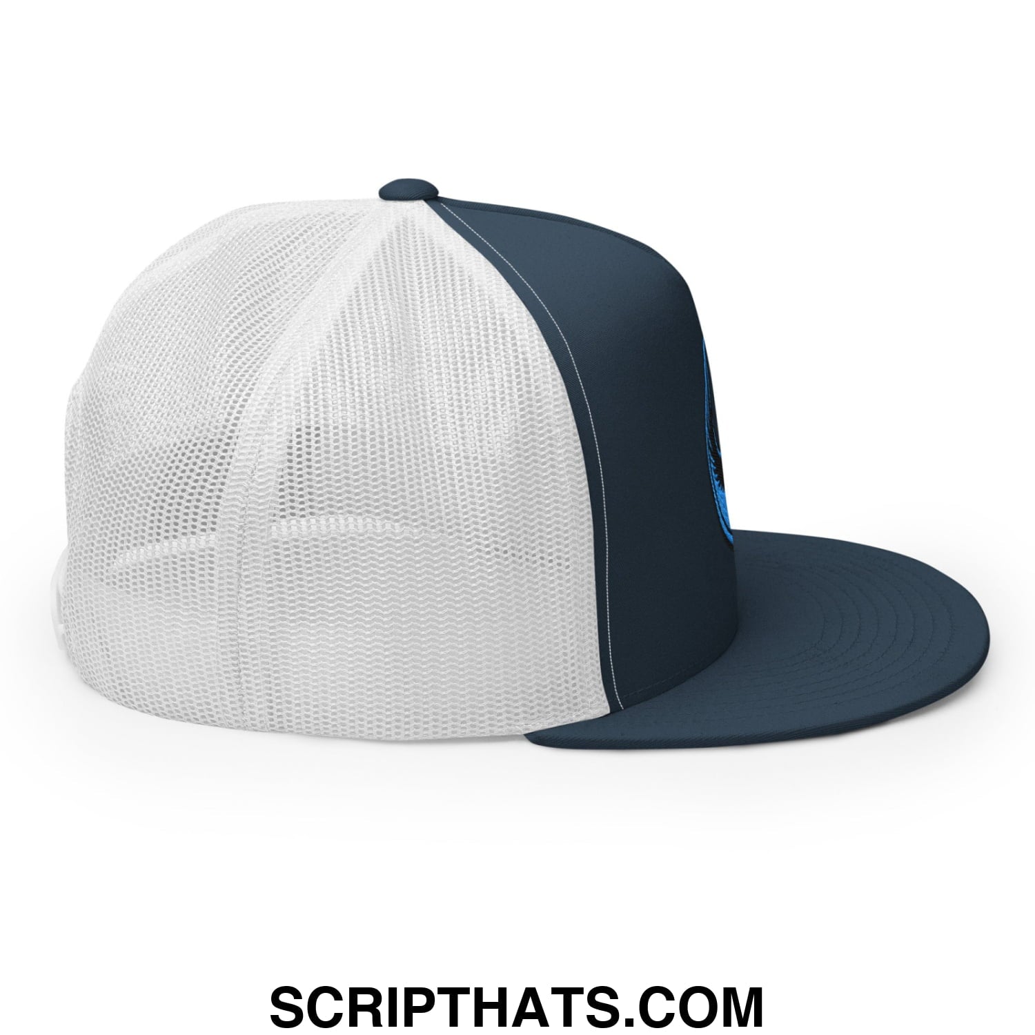 Rebel Loon Minnesota Bird of Resistance Embroidered Flat Bill Brim Mesh Trucker Hat Navy White