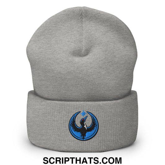 Rebel Loon Minnesota Bird of Resistance Embroidered Knit Cuffed Beanie Heather Grey