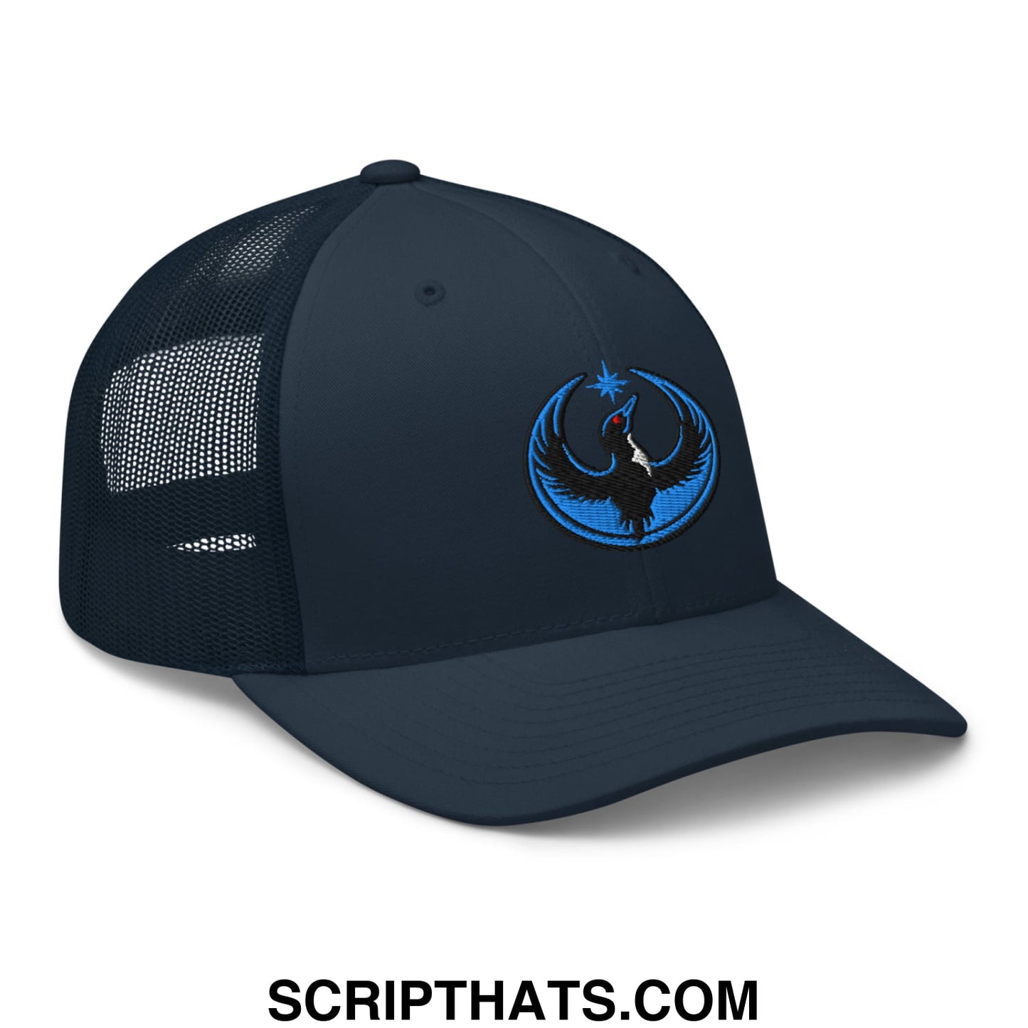 Rebel Loon Minnesota Bird of Resistance Embroidered Mesh Trucker Hat Navy