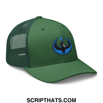 Rebel Loon Minnesota Bird of Resistance Embroidered Mesh Trucker Hat Evergreen