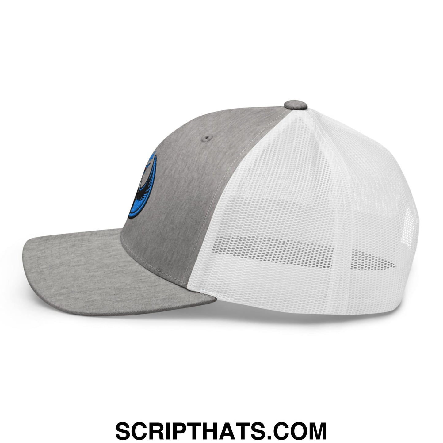 Rebel Loon Minnesota Bird of Resistance Embroidered Mesh Trucker Hat Heather Grey White