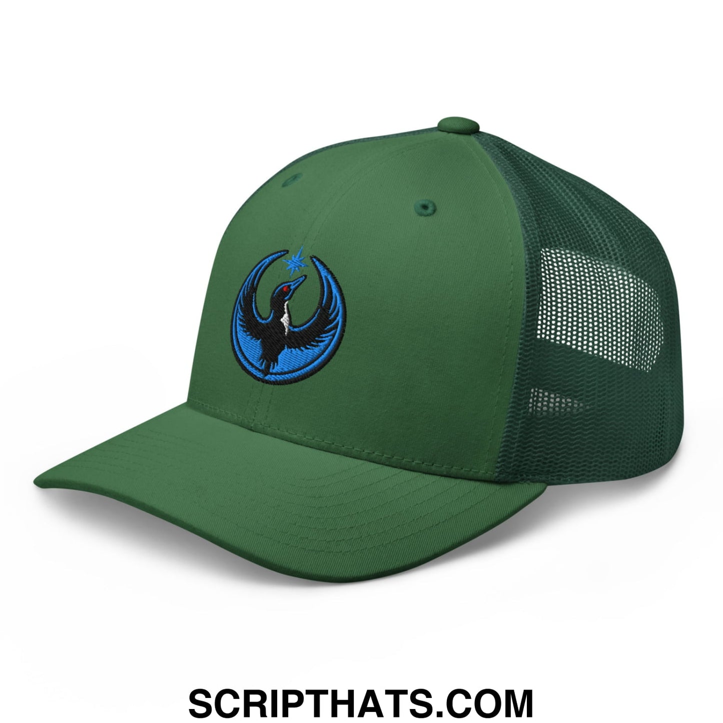 Rebel Loon Minnesota Bird of Resistance Embroidered Mesh Trucker Hat Evergreen