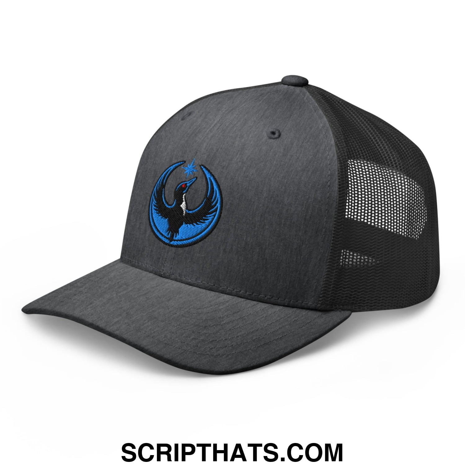 Rebel Loon Minnesota Bird of Resistance Embroidered Mesh Trucker Hat Dark Heather Gray