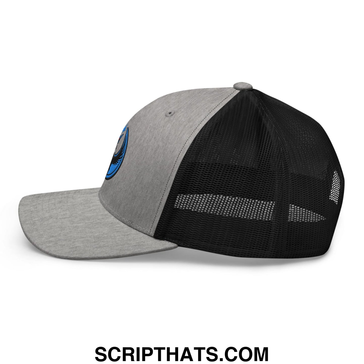 Rebel Loon Minnesota Bird of Resistance Embroidered Mesh Trucker Hat Heather Black
