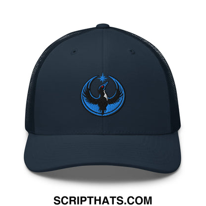 Rebel Loon Minnesota Bird of Resistance Embroidered Mesh Trucker Hat Navy