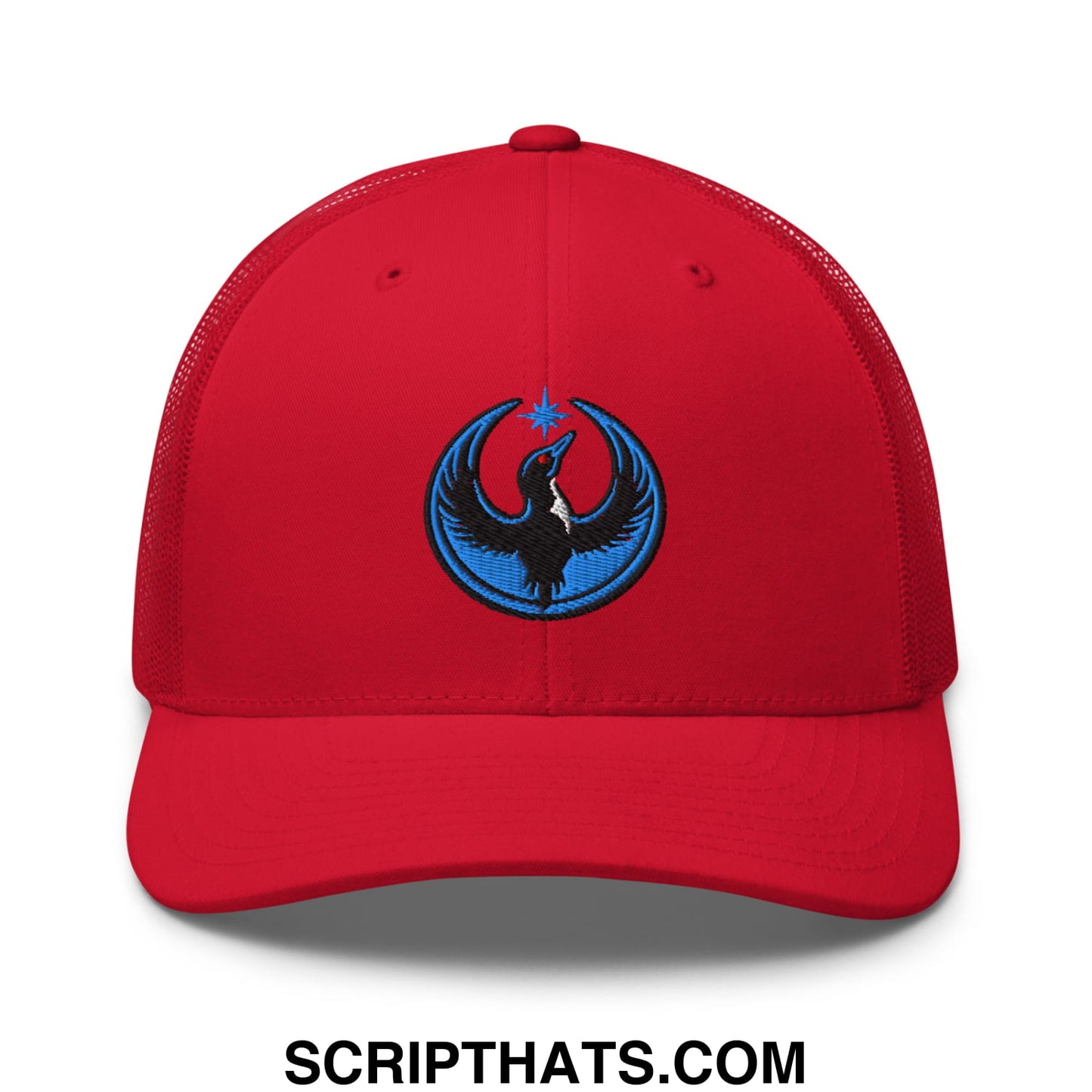Rebel Loon Minnesota Bird of Resistance Embroidered Mesh Trucker Hat Red