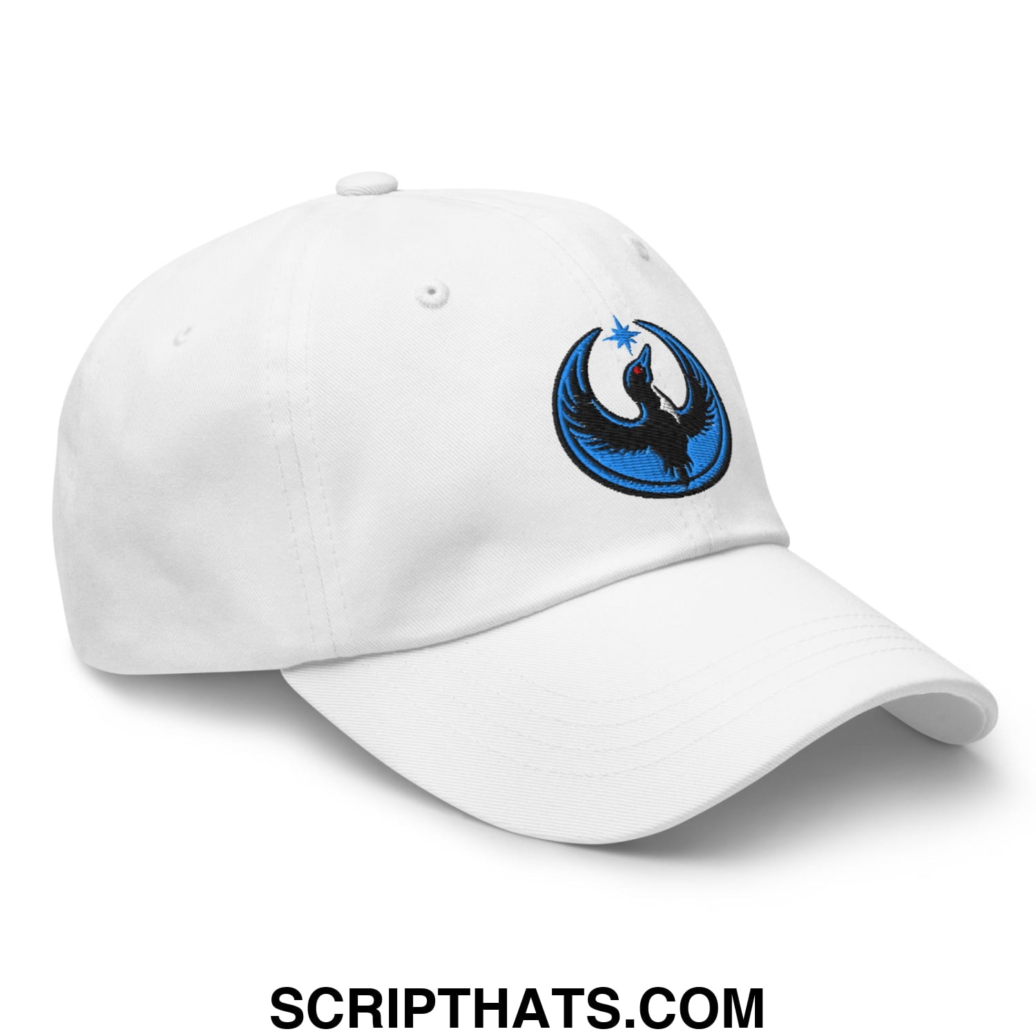 Rebel Loon Minnesota Bird of Resistance Embroidered Unstructured Dad Hat White