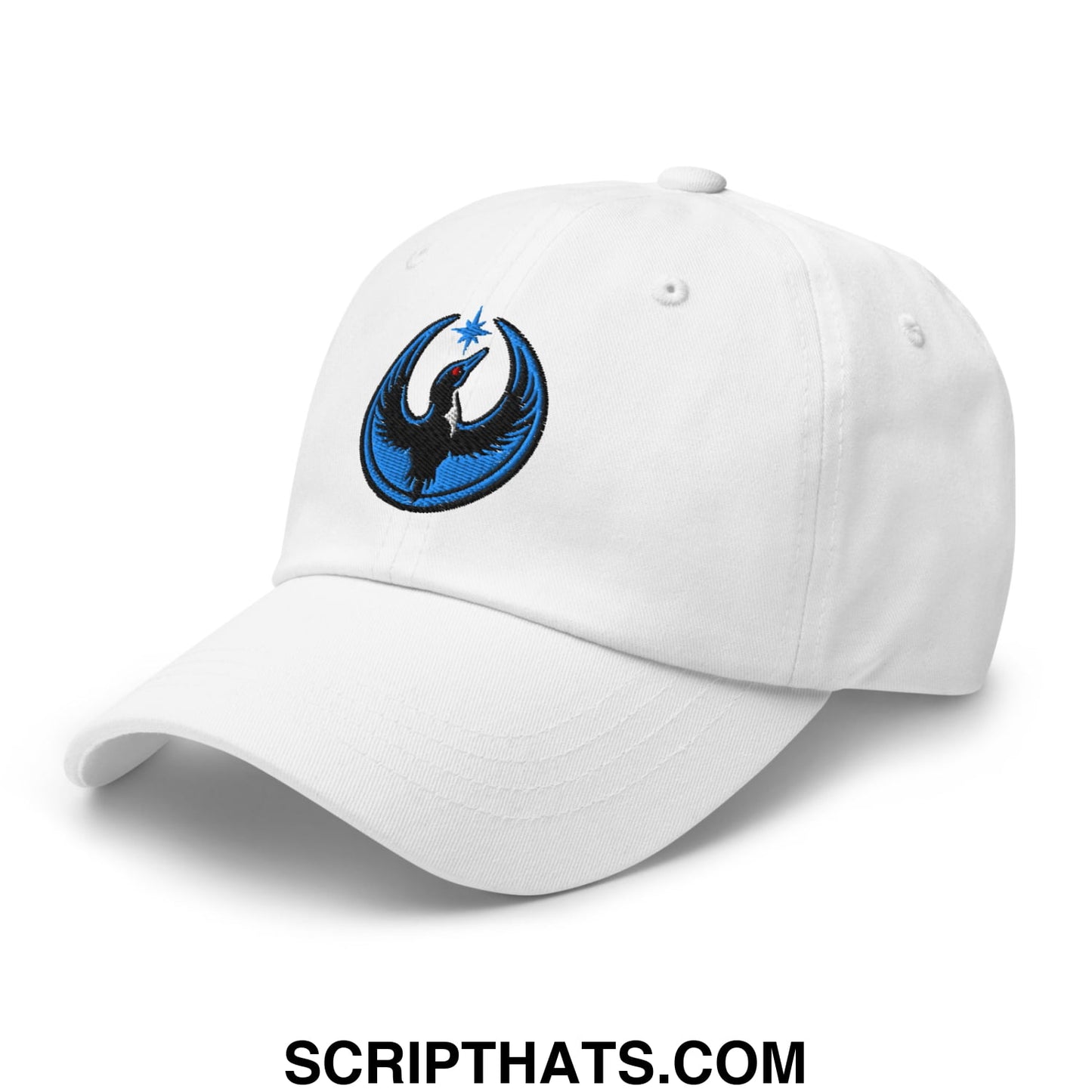 Rebel Loon Minnesota Bird of Resistance Embroidered Unstructured Dad Hat White