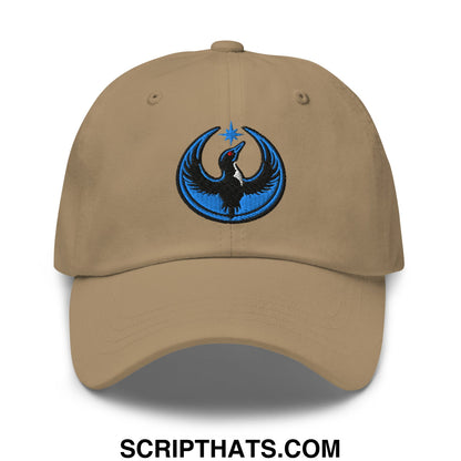 Rebel Loon Minnesota Bird of Resistance Embroidered Unstructured Dad Hat Khaki