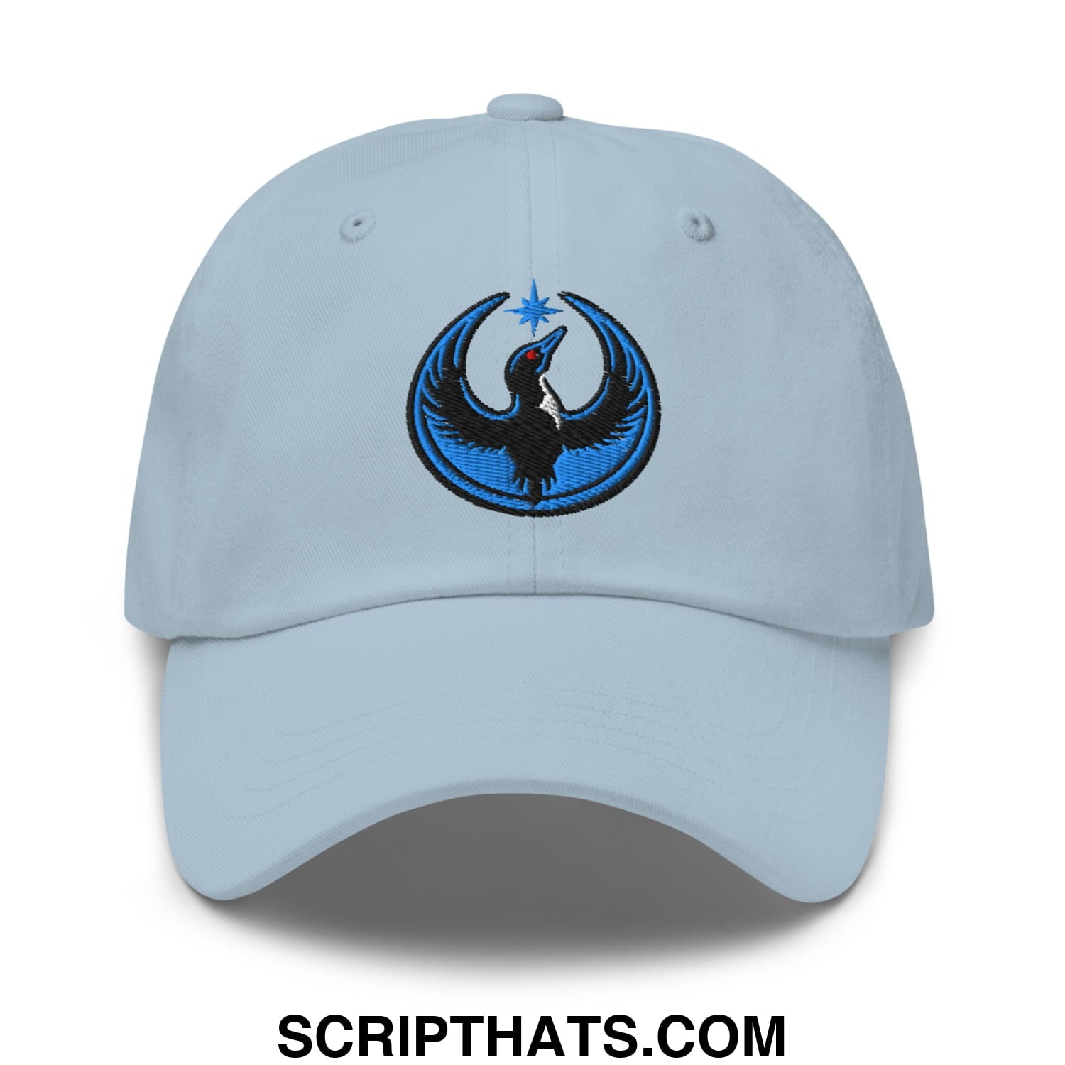 Rebel Loon Minnesota Bird of Resistance Embroidered Unstructured Dad Hat Light Blue