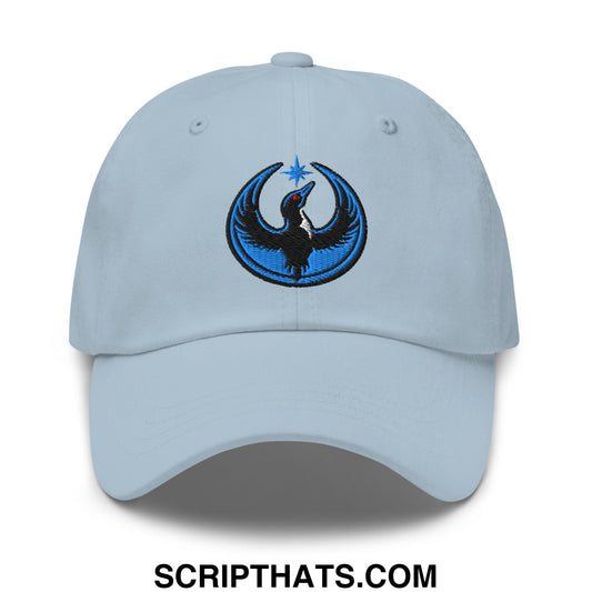 Rebel Loon Minnesota Bird of Resistance Embroidered Unstructured Dad Hat Light Blue