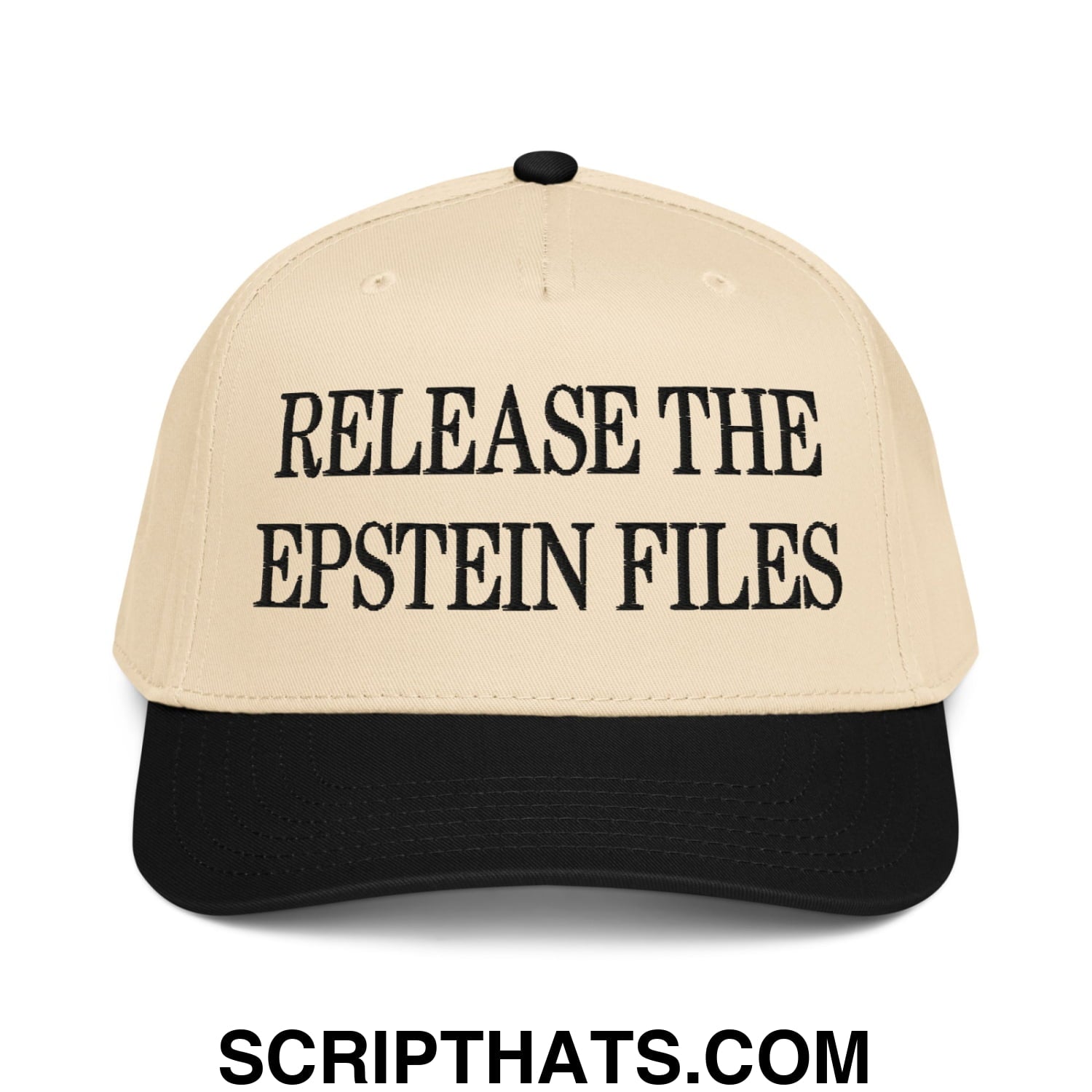 Release The Epstein Files Embroidered Baseball Snapback Hat Black Natural