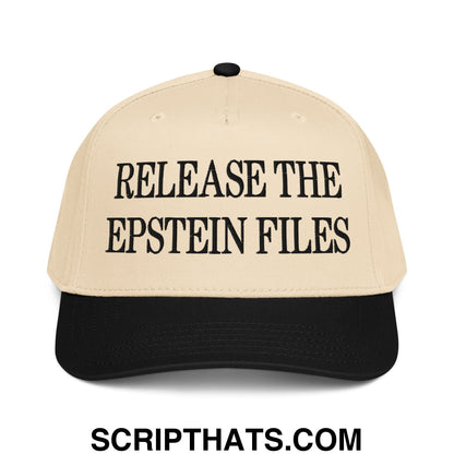 Release The Epstein Files Embroidered Baseball Snapback Hat Black Natural