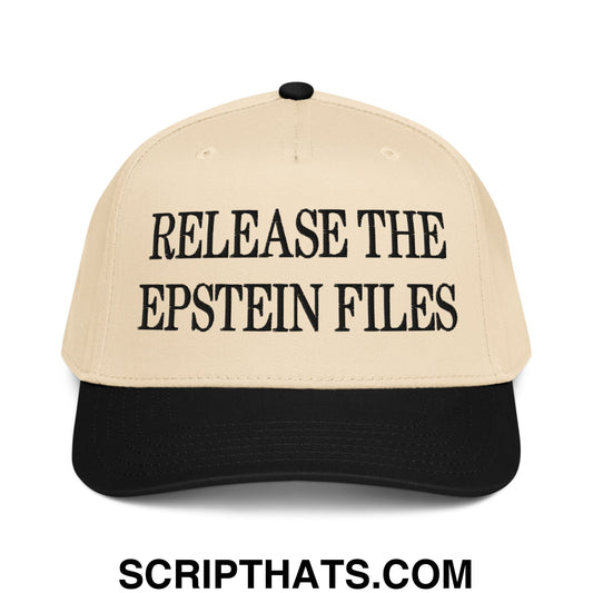 Release The Epstein Files Embroidered Baseball Snapback Hat Black Natural