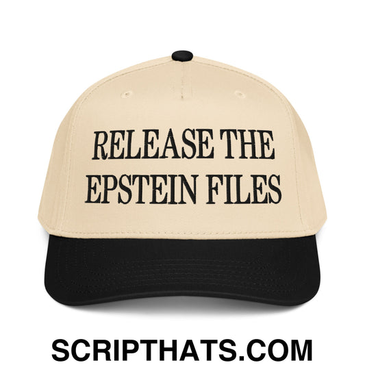 Release The Epstein Files Embroidered Baseball Snapback Hat Black Natural