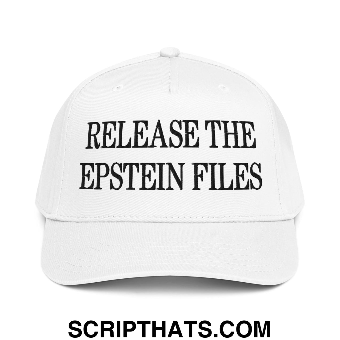 Release The Epstein Files Embroidered Baseball Snapback Hat White