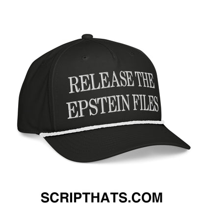 Release The Epstein Files Embroidered Rope Hat Black White
