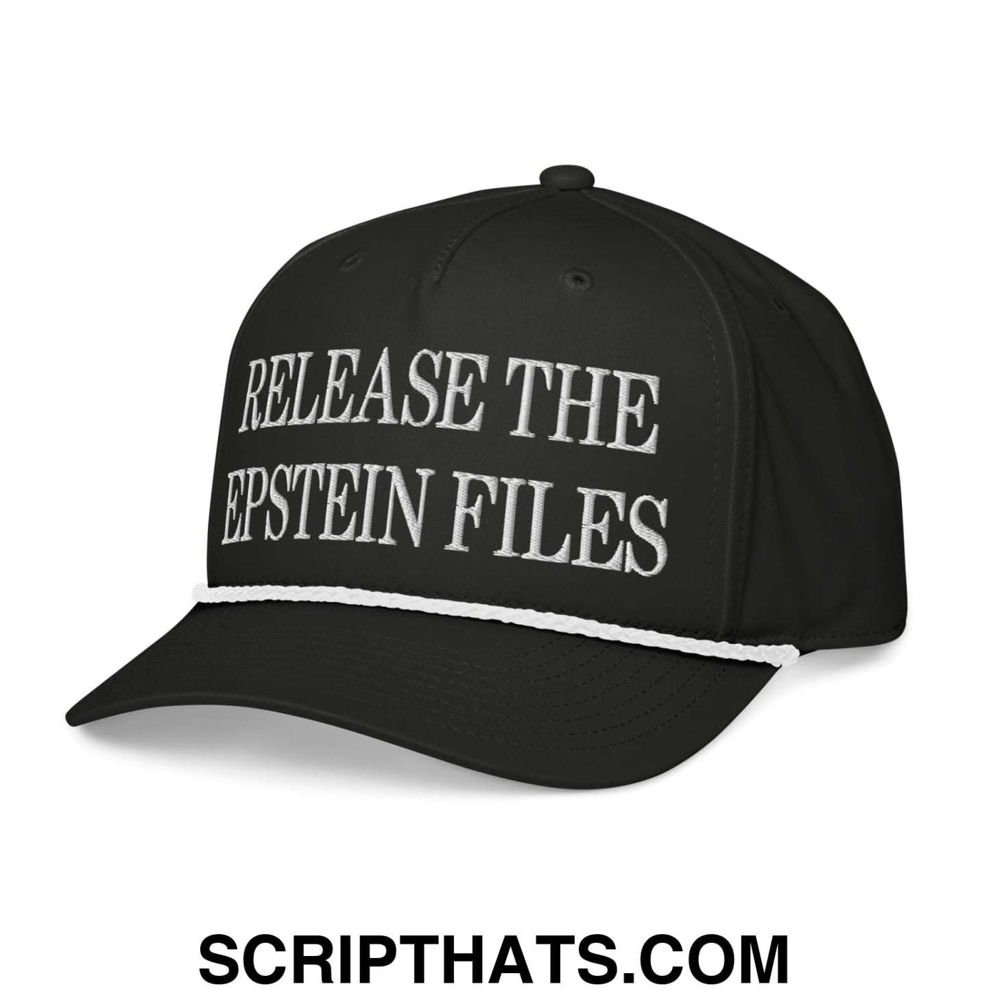 Release The Epstein Files Embroidered Rope Hat Black White