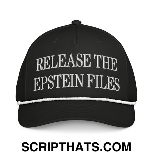 Release The Epstein Files Embroidered Rope Hat Black White