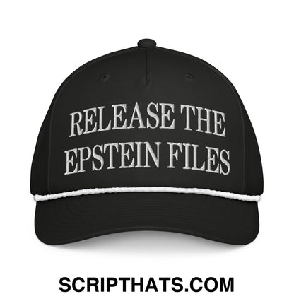 Release The Epstein Files Embroidered Rope Hat Black White