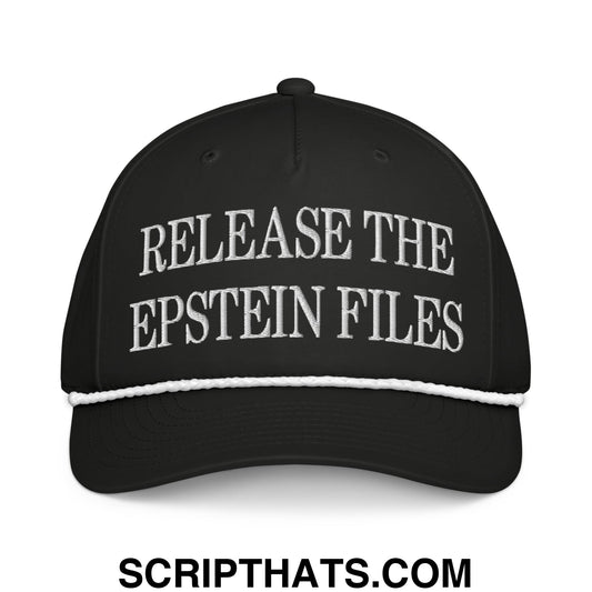 Release The Epstein Files Embroidered Rope Hat Black White