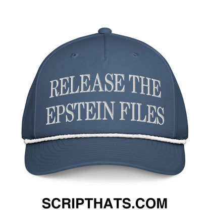 Release The Epstein Files Embroidered Rope Hat Light Blue White