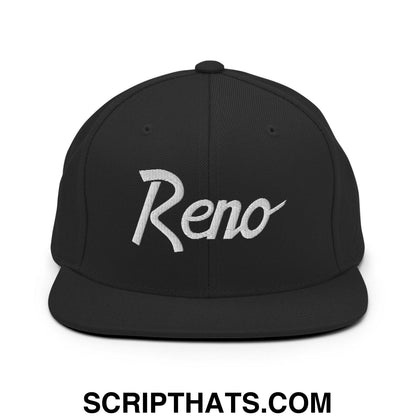 Reno Script Snapback Hat Black